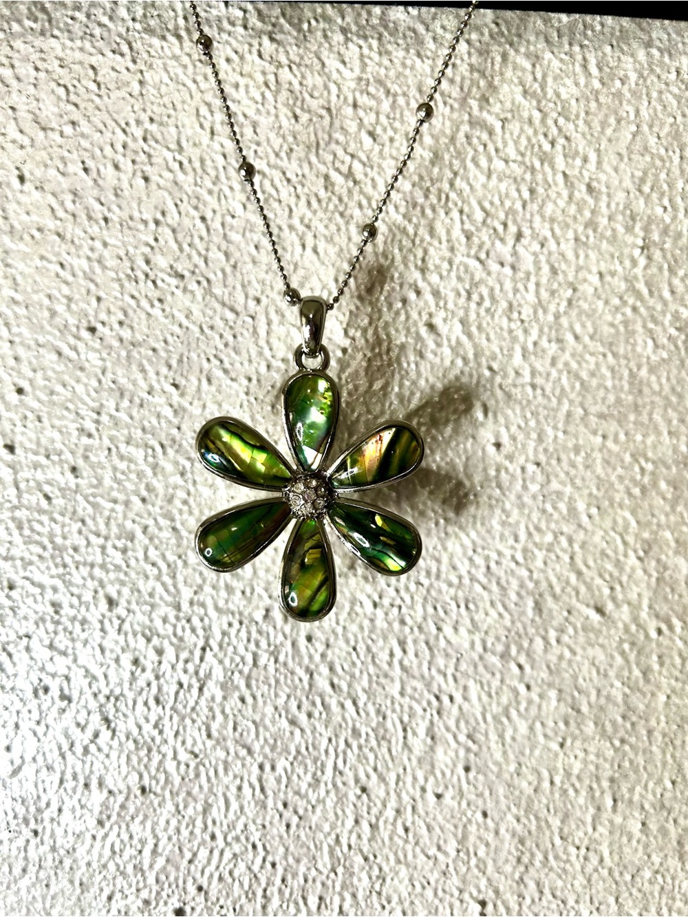 Lia Sophia Green Flower Pendant Necklace